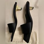 Good American New Women's Black Satin Kickstand Slide Sandal Mules Size 9.5 Photo 3