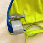 Aerie NWT  Triangle Tie-Back Halter Bikini Top - Electric Blue/Neon - S Photo 5