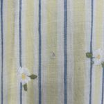 Coldwater Creek  Linen Shirt Yellow Stripe Floral Embroidered Cottage Size M Photo 5