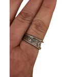 American Vintage Dark Romance Floral Size 9 Sterling Silver Plated Spoon Ring Photo 4