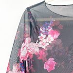 NBD Revolve Womens Dark Cottagecore Sidney Floral Sheer Mesh Long Sleeve Top M Photo 4