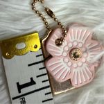 Coach  Gold Tea Rose Flower Floral Bag Charm Hang Tag Photo 2