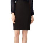 Badgley Mischka  dark blue black long sleeve sheath dress 2 Photo 0