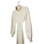We Wore What  Women's Ivory White Middle Cutout Mock Neck Sweater Dress Size Small Photo 3