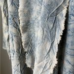 Vintage THRILL Lightweight Acid Wash Denim Duster Fringe Edges Hippie Festival Blue Size XL Photo 13