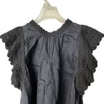 Ulla Johnson  Handmade Kai Ramie black flounce Goth feminine blouse 10 Photo 5
