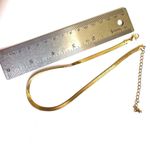 gold tone flat herringbone chain choker necklace Photo 3