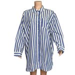 Sézane  Maxine Oversized Shirt Dress, Ecru Blue Stripes, FR44/US12 Photo 7