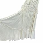 ZARA  Babydoll Dress Cream Size XS Sleeveless Crochet Fringe Swing Bohemian Photo 6