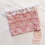 Pastel Pink White Lace Ribbon Bow French Romantic Cottagecore Ballet Crop Top Photo 8