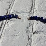 Natural Stone Lapis Lazuli Chip 18 in Vintage Necklace Silver Tone Barrel Clasp Blue Photo 4