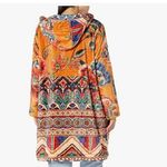 Johnny Was Biya Sasha Full Zip Orange Floral Boho Hooded Long Sherpa - XS Photo 1