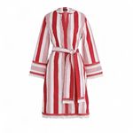 J.Crew  Belted Poplin Tunic
Dress Red White Striped Fringe
Trim Size 10 Photo 1