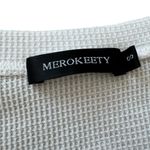 Merokeety Waffle Knit Lace Sleeve Top Photo 4