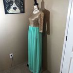 Red Clover Boutique Mint Green Sequin Formal Small Gold Photo 9