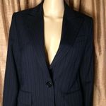 BCBGMAXAZRIA Women's Navy Pinstripe One Button Men's Styled Business Blazer-Sz M Photo 4