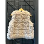 Love Tree Womens Faux Fur Vest Sz Small Muted Grey Pink Sleeveless Hippie Photo 2