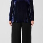Eileen Fisher Velvet Ballet Neck Box-Top VENUS womens SIZE XL silk holiday Photo 0