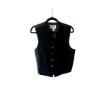 Vintage 1990's Suede Leather Black Western Vest Small Boho Cowgirl Heritage Photo 1