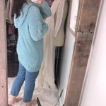 Kori  America blue knit cozy oversized sweater hooded size small Photo 3