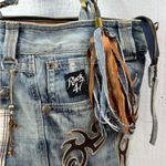 Cowgirl Dream Denim Designer Decorated Shoulder Bag Blue Photo 1