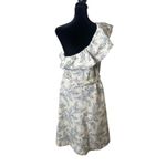 Banana Republic  One Shoulder Ruffle Dress Tropical Print Belted Size M Beach Photo 1