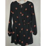 Le Kate Size XL Romper Jumper Black Lined Fox Print Pockets Long Sleeve Photo 4