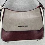Adrienne Vittadini Burgundy and light gray combo satchel / cross bag Photo 9