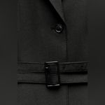 ZARA  NWT dark gray belted v neck collared mini blazer dress Photo 4