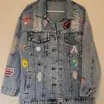 Denim Jacket for Football Mom with Football Photo 0