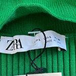 ZARA woman cut out green cropped knit top sweater New with tag! Size L Photo 9