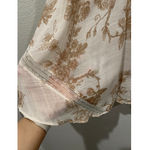 LC Lauren Conrad Beige Tan Floral Sleeveless Blouse Photo 3