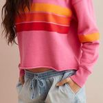 Aerie Pink Striped Sweatshirt  Photo 0