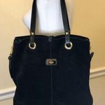 UGG  Black Suede Tote Leather Shoulder Bag Photo 0