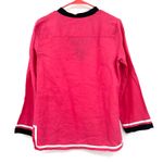 Talbots Size Small Blouse Pink Black 100% Linen Tunic Long Sleeve Lightweight Photo 2