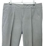 Norma Kamali  Pleated Crop Trousers Women’s Size 8 Black Stripe Career Pants Photo 3