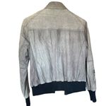 Tusso Grey 100% Leather Zippered Detailed Jacket Sz M Gray Size M Photo 4