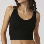 Free People  Solid  Ribbed Brami Tank in Black sz XS/S Photo 0