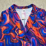 NWT WDirara Women's Blazer Jacket Swirl Print‎ Long Sleeve Business Casual Blue Size XL Photo 1