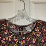 Time & Tru  Black Multicolor Floral 3/4 Bell Sleeve Blouse Small Photo 2