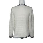 J. Jill Cardigan S L Contrast Trim‎ Sweater Jacket Nautical Coastal Beach Preppy Photo 5