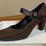 Ecco NWOB Plateau Mary Jane Pump Brown Suede Cone Heels Size 9 US 40 EURO Photo 5