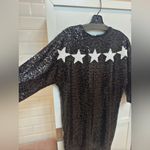 Aidan Mattox  Star Sequin Cocktail Shift Dress Black & White mini dress Photo 3