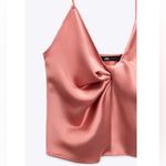 ZARA Satin Effect Knotted Silky Flowy V-Neck Plunge Sexy Tank Top SZ XS Photo 6