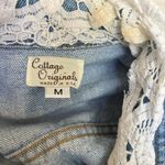 American Vintage ADORABLE VINTAGE 90's Made in USA Cotton denim lace trim vest medium. Photo 6