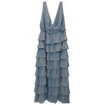 Mac Duggal NWT 68119 Blue Ruffle Tiered Sleeveless V-Neck Gown Size 20W Photo 3