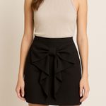 Altar'd State Altar’d State Black Mini Skirt with Oversized Front Bow | XS Photo 0