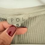 POL  Ready for Anything Green Ribbed V Neck Stretch Long Sleeve Top Soft Sz S Photo 4