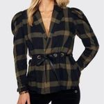 Ramy Brook  Ina Plaid Jacket in Olive Black Photo 0