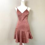 Angel Biba NWT  Asymmetrical Dusty Pink satin mini dress size Medium Photo 4